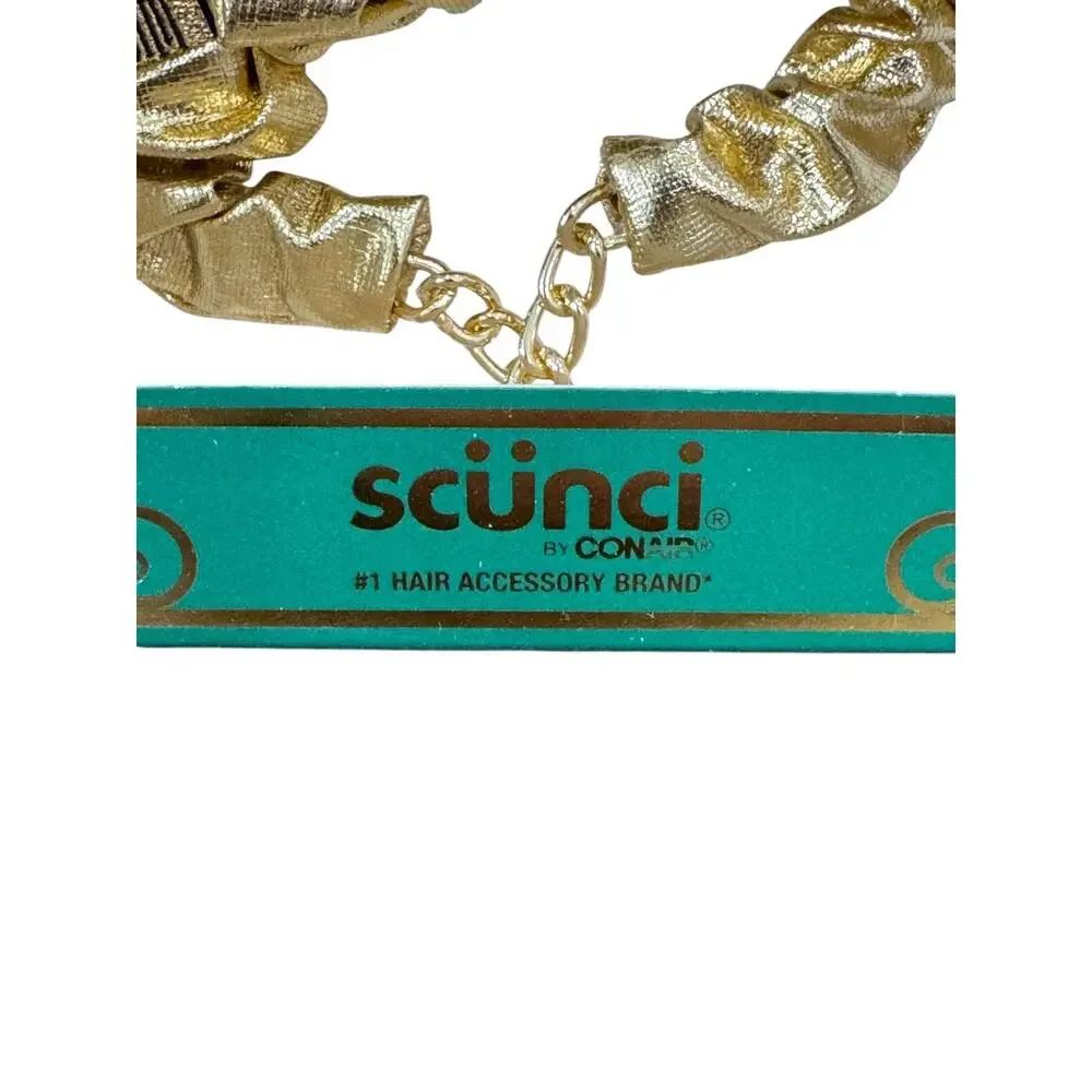 Wicked Scunci Hair Accessory Set 2 Claw Clips 1 Scrunchie Gold Black NIP
